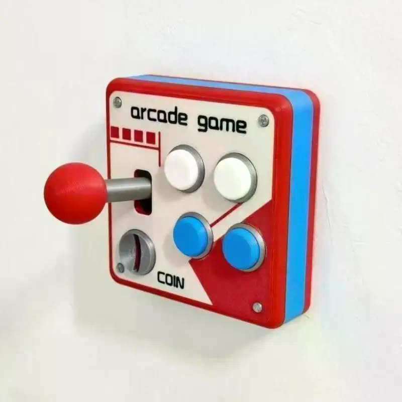 Arcade Games & Vending Co - จอยสติ๊กคอนโซลเกมย้อนยุค /GJ/ ของตกแต่ง 3 มิติ สวิตช์คอนโซลเกมอาร์เคด