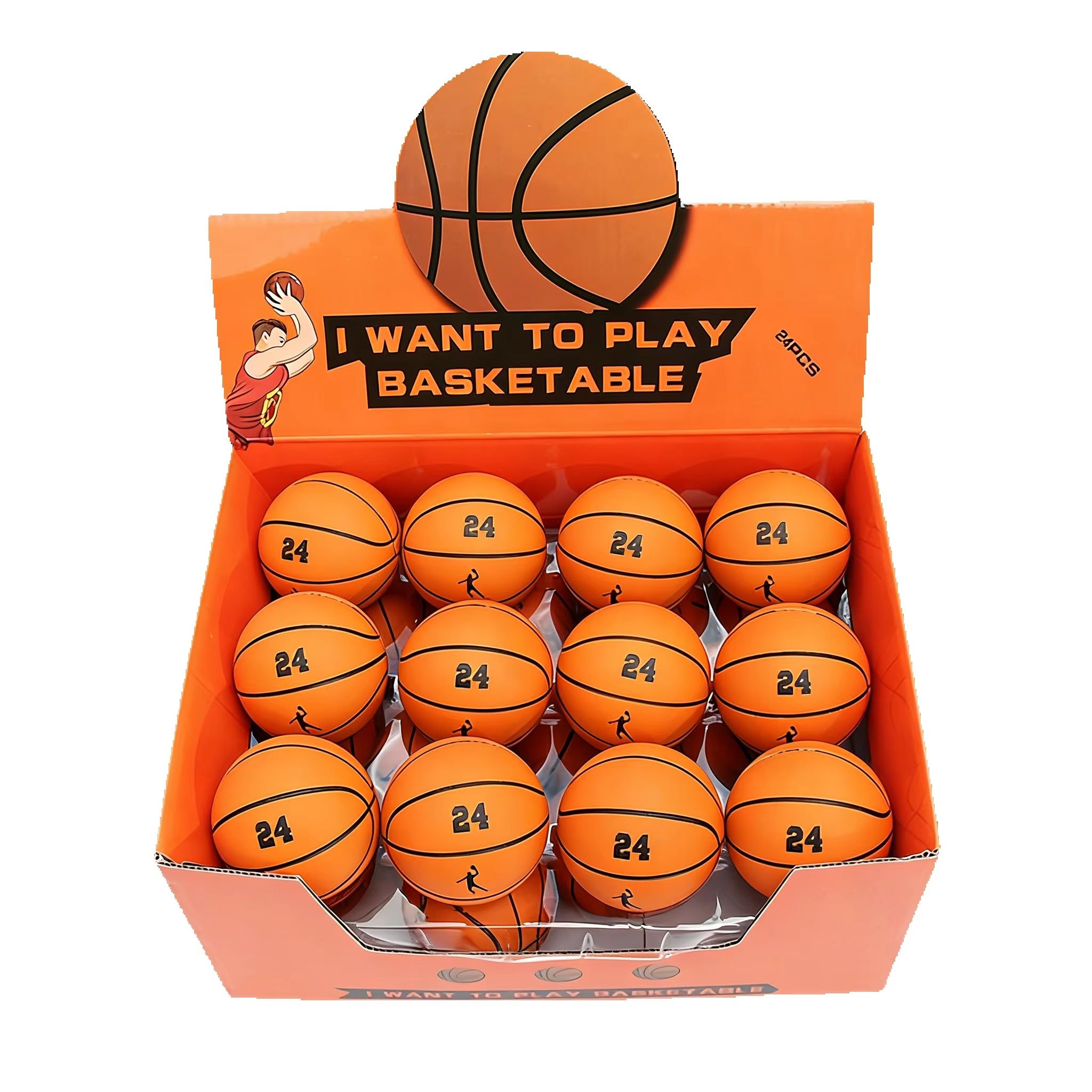 Basketball Arcade Game - ลูกบาสเก็ตบอลยางขนาดเล็ก 6 ซม. ยืดหยุ่นสูงพิเศษ บอลยางกลวง ของเล่นเด็ก