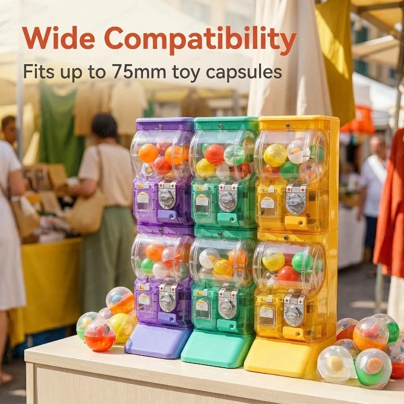 ตู้กาชาปองสองชั้นสีขาวใส แบบหย - Arcade Vending & Laundry บทวิจารณ์และราคา